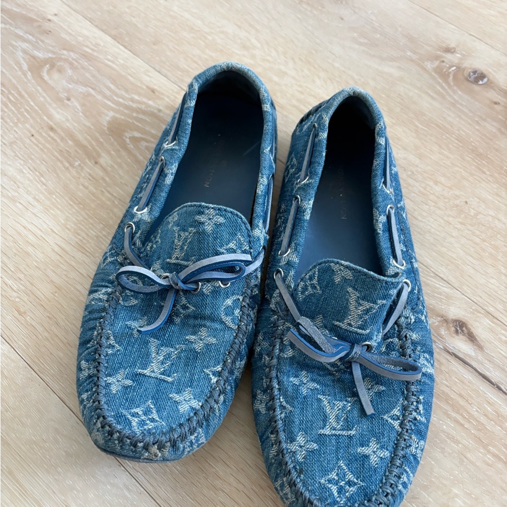 Louis Vuitton Denim Blue Monogram Loafers